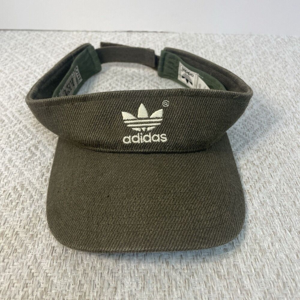 Adidas 100 Percent Hemp Olive Green Visor Hat Rare Natural Vegan